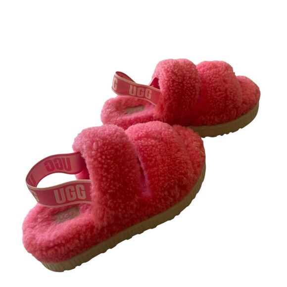Ugg Oh Fluffita Pink Blossom Slingback Platform Slippers Shoes Women’s Size 7 - Picture 4 of 6